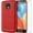 Red, variant on REQO Phone Case for Moto E4 Plus with Tempered Glass Screen Protector Cover and Slim Cell Accessories Protective Motorola E Plus 4th Generation MotoE4 4E + E4+ E4Plus Women Men Carbon Fiber Navy Blue