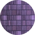 thumbnail image 1 of Ahgly Company Machine Washable Indoor Round Checkered Blue Modern Area Rugs, 7' Round, 1 of 4