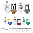 thumbnail image 7 of FYMNSI Baby Boy First Birthday Cake Smash Outfit Camping Theme Short Sleeve Romper+Diaper Cover Shorts+Y-Back Suspenders+Headband 4PCS Photo Shooting Clothes Army Green, 7 of 7
