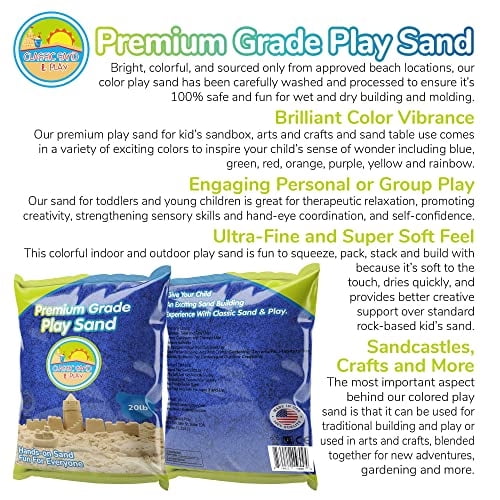 Arena Clásica y Arena para Juegos de Color Azul, Bolsa de 20 lb., Natural y No Tóxico, Div CLASSIC SAND & PLAY CLASSIC SAND & PLAY