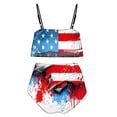 thumbnail image 4 of ZQUUVOU Womens High Waisted Bikini Sets Drawstring Tummy Control Swimsuits Crisscross Tie Back Swimsuit Set (G-Multicolor,S), 4 of 5
