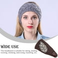 thumbnail image 4 of pitrice Crochet Headbands Winter Leaves Pattern with Rhinestones Elastic Head Protector Wide Warm Chunky Hair Accessories for Girls Coffee, 4 of 9