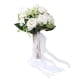 thumbnail image 4 of Flores artificiales realistas, modernas, elegantes, decorativas, ramo de novia para fotografía de boda, color blanco lechoso, 4 of 10