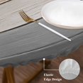 thumbnail image 4 of Round Table Cover 45-54 Inch Orange Gray Waterproof Reusable Table Cloth Round Fitted Vinyl Tablecloth with Elastic Edged for Parties Outdoors, Farmhouse Retro Gradient Wooden Grain, 4 of 9