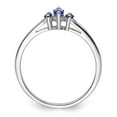 thumbnail image 2 of Sterling Silver Women's Rhodium Tanzanite Marquis Ring, 2 of 5