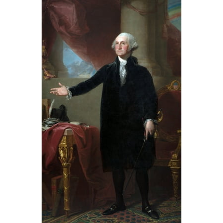 George Washington N(1732-1799) 1St President Of The United States Oil On Canvas 1796 By Gilbert Stuart Known As The Lansdowne Portrait Poster Print by Granger