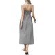 thumbnail image 3 of Vestido Maxi de Gingham para Mujeres Inspire Chic, Tirantes Espagueti, Corte A, Fluido, Estampado a Cuadros, Vestido de Verano con Cintura Fruncida, Negro, XL, 3 of 6