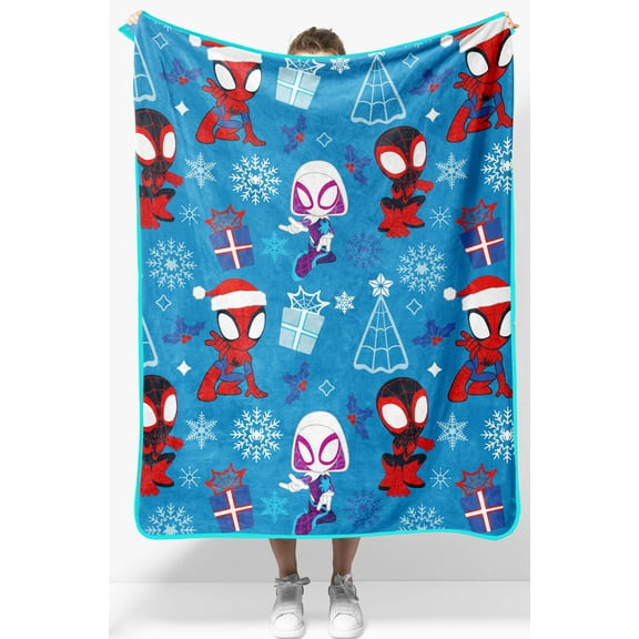 Spidey & His Amazing Friends Web of Presents Holiday Throw Blanket, 40x50
