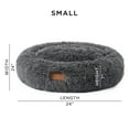 thumbnail image 5 of TOWN & COUNTRY LUXE CuddleTown Fuzzy Solid Donut Pet Bed, Soft, Cozy & Calming, Water Repellent, Non-Slip Bottom, 100% Machine Washable, Dark Grey, Small 24"x24"x7" Round, 5 of 7