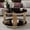 Black + Tempered Glass, variant on LUCKHAO Glass Coffee Table Round Modern Living Room Table, Gold Metal Leg Tempered Glass Coffee Table, Sofa Center Table Furniture for Home Office 