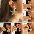 thumbnail image 5 of EOEMY Boho Summer Shell Conch Starfish Ear Stud Earrings Dangle Women Men Jewelry Gift-Big Starfish, 5 of 9