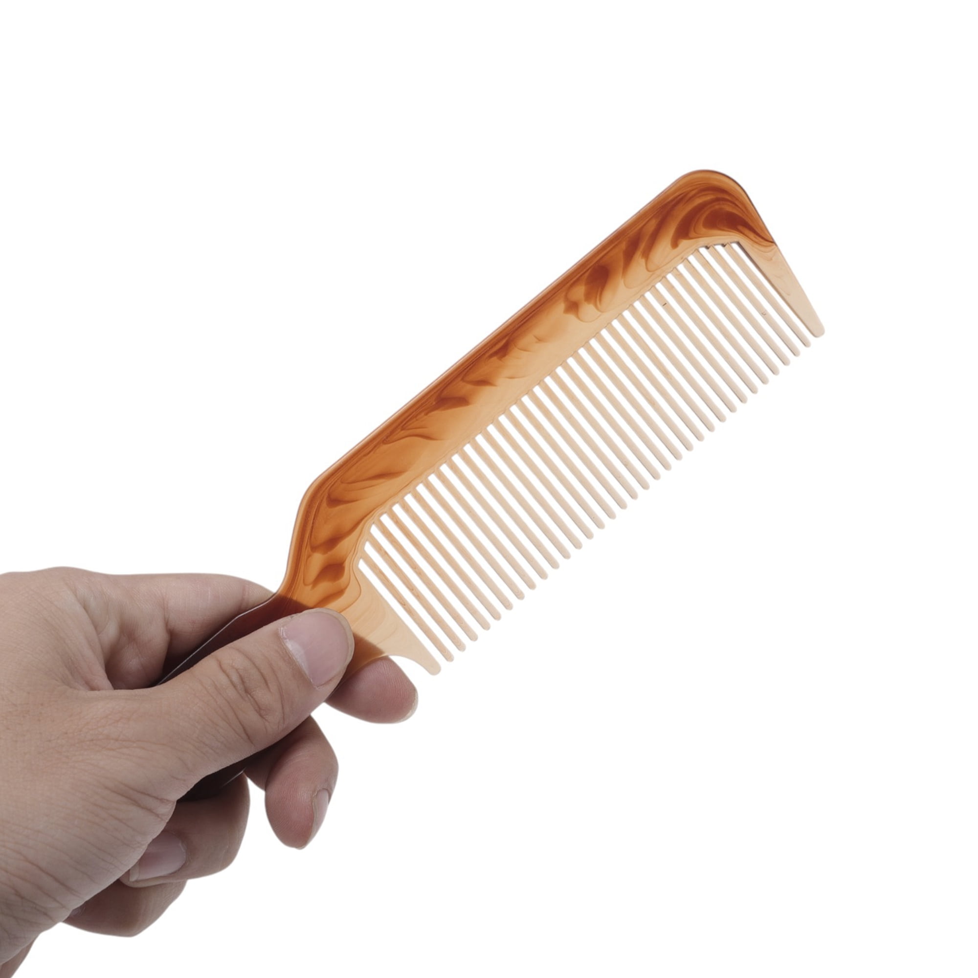 Unique Bargains 1 Pc Portable Two-Color Handle Flat Comb for Curly Hair and Styling Needs