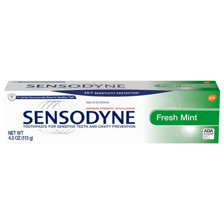 Sensodyne Fresh Mint Sensitivity Toothpaste for Sensitive Teeth and Fresh Breath, 4 (Best Toothpaste For Bad Breath Uk)
