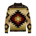 thumbnail image 2 of BiZtdJrK Big and Tall Vintage Print Jacket for Men Loose Fit Long Sleeve Zipper Western Jackets Fleece Lined Aztec Ethnic Warm Coat with Pockets Prime Sales Clearance Brown XL, 2 of 5