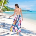 thumbnail image 7 of FORMRS Womens Long Sarong Beach Wrap Semi-Sheer Bikini Skirt Bathing Swimsuit Cover Up, Musical Pattern, 7 of 7