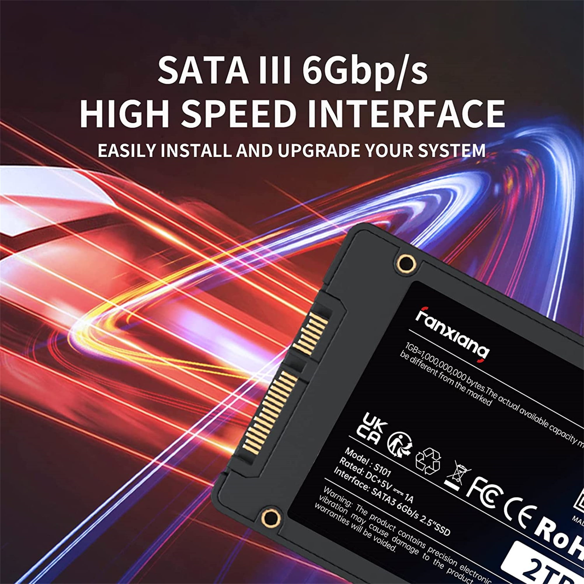 fanxiang SSD 2To Disque SSD Interne SATA III 6 GB/s 2,5, 3D NAND, Cache  SLC, jusqu'à 550 Mo/s, Compatible avec Les Ordinateurs Portables et Les  Ordinateurs de Bureau (S101) : : Informatique