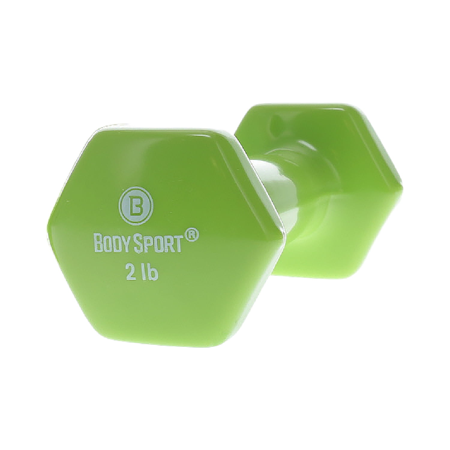 Body Sport Vinyl Coated Dumbbell Hand Weight 2 Pound Light Green Exercise Fitness Dumbbell for Home Gym Equipment Walmart Business Supplies