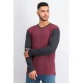 thumbnail image 1 of Club Room Chandail Henley Thermique pour Homme (Prune Rouge/charbon, Grand), 1 of 4