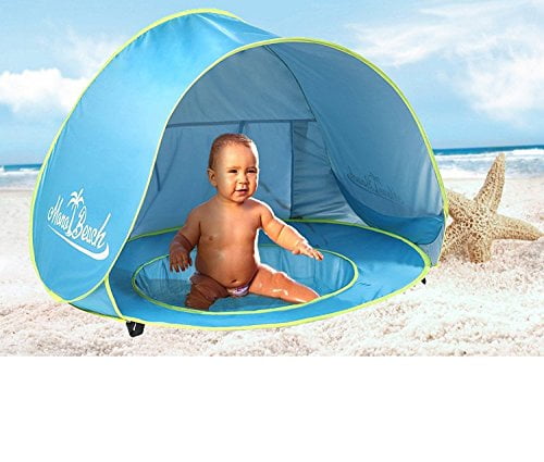 Baby Beach Tent with Pool,Portable Pop Up Infant Beach Shade Canopy Pink Sun Shade Pool Tent