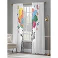 thumbnail image 3 of Funny Giraffes Sheer Curtains 96 Inch Length 2 Panels Set, Modern Abstract Art Colorful Clouds Voile Window Treatment Semi Sheer Long Curtains Drapes for Bedroom/Living Room/Kitchen 52"x96"x2, 3 of 7