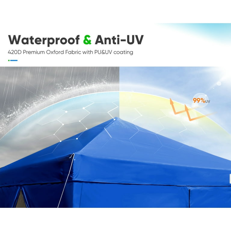 Quictent 10'x10' Easy Pop Up Canopy Tent with Zip Sides, Enclosed
