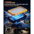 thumbnail image 5 of Rechargeable LED Work Light 10000LM 12000mAh, Portable Magnetic Jobsite Light with Hook, 4 Modes Waterproof Outdoor Work Light for Construction, Camping, Garage, Power Outages, 5 of 9