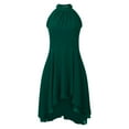 thumbnail image 5 of Elainilye Fashion Dresses for Women 2024 Summer Round Neck Sleeveless Chiffon Double Layer Ruffles Pencil Dress Prom Dress,Green, 5 of 8