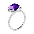 thumbnail image 3 of 2.30 Ct. Ttw Diamond And Cushion Cut Amethyst Ring In 10K White Gold, 3 of 7