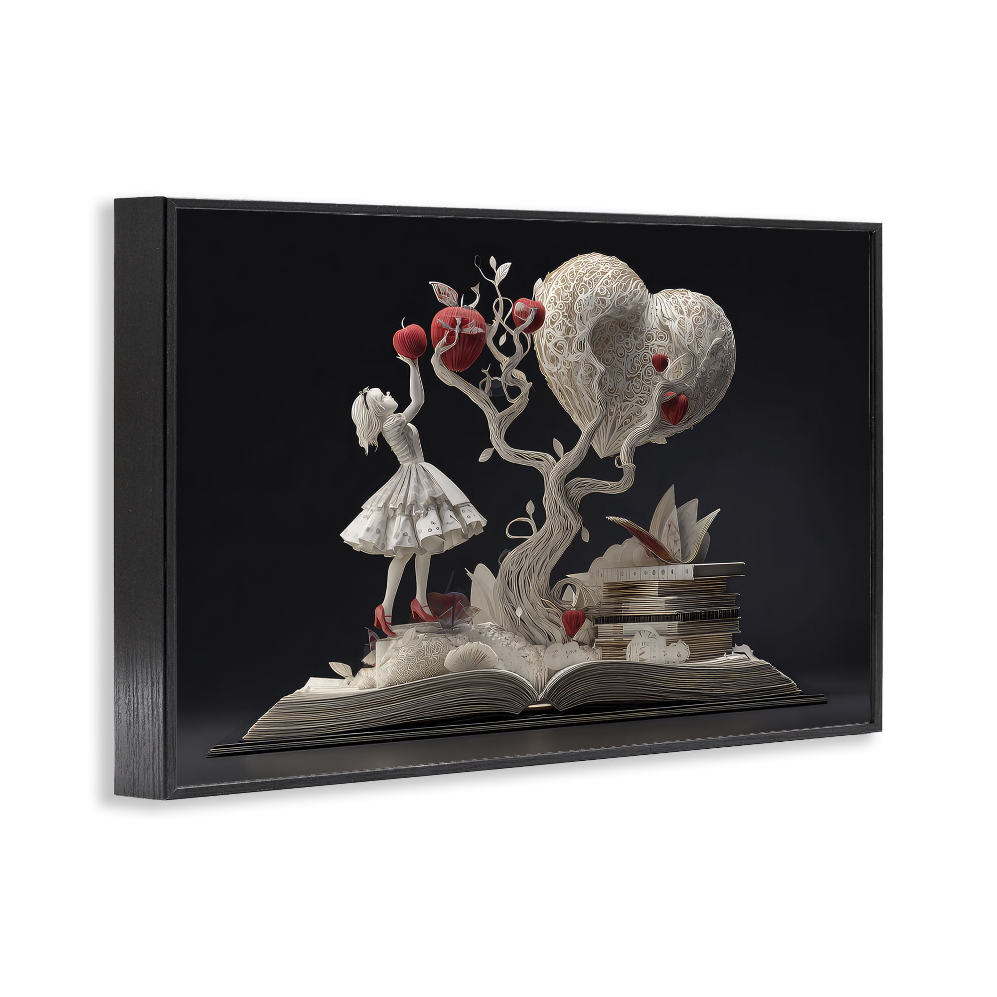 Stupell Industries Paper Sculpture Style Fairytale Black Framed Giclee Art, design by The Wands Want