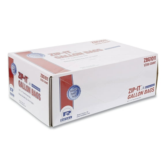 Zipper Bags, 1.73 mil, 10.5" x 10.98", Clear, 250/Carton | Bundle of 10 Cartons