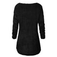 thumbnail image 4 of AherBiu Pajamas Tops for Women Fleece Fuzzy Warm Long Sleeve Shirts Crewneck Winter Loungewear Tops, 4 of 6