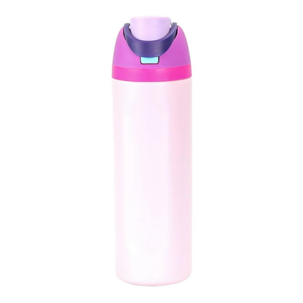 Botella de agua aislada acero inoxidable, 570 ml, alto rendimiento, botella de agua deportiva resistente portátil para bebidas calientes de la oficina rosa