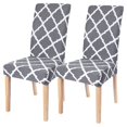 thumbnail image 1 of Fundas elásticas para sillas de comedor SearchI gris blanco juego de 2, 1 of 7