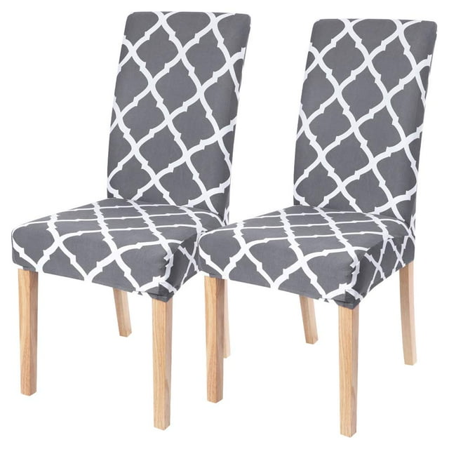 Fundas elásticas para sillas de comedor SearchI gris blanco juego de 2