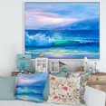 thumbnail image 2 of Designart 'Blue Waves Breaking At The Beach Landscape II' Nautical & Coastal Framed Canvas Wall Art Print, 2 of 5