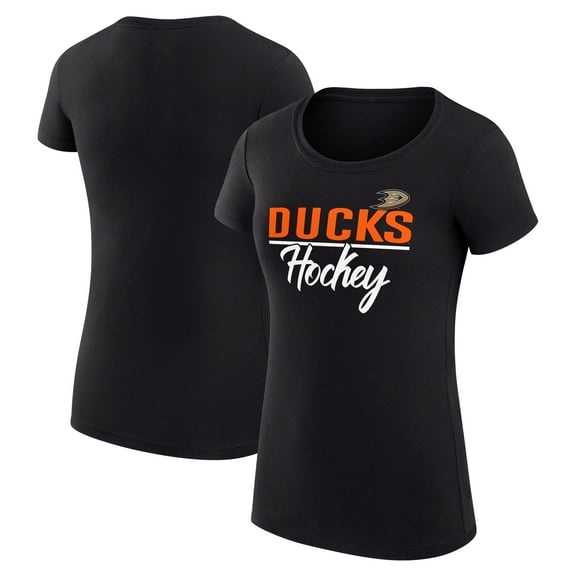 Women's G-III 4Her by Carl Banks Black Anaheim Ducks Super-Slim Fit Lightweight Team Sport T-Shirt
