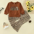 thumbnail image 2 of WeeBloom Thanksgiving Baby Girl Boy Outfit Kids Letters Turkey Ruffles Sweatshirt Tops Elastic Waist Flare Pants Bell Bottom Clothes Sets Girls Outfits,Brown 18-24 Months, 2 of 4