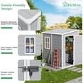 thumbnail image 2 of Plastic Outdoor Storage Sheds with Floor and Lockable Door, Compact Resin Outdoor Storage Cabinet Waterproof, Garden Shed/Tool Shed for Backyard, Patio, Lawn, Grey, 2 of 8