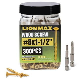 LIONMAX Lag Screws 4 Inch, Structural Wood Screw #14 X 4", 300-PCS