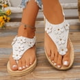 thumbnail image 6 of Yuanlong Womens Sandals Floral Toe Post Beach Sandals Elastic Ankle Strap Comfortable Outdoor Casual Thong Sandal, 6 of 8