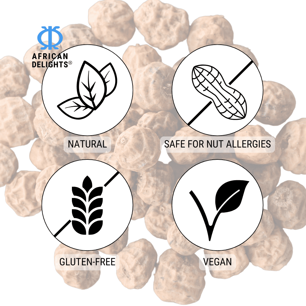 African Delights Organic Tiger Nuts Snack - Gluten-Free Superfood 12oz