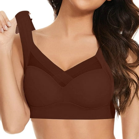 Riforla Women s Large Strapless Lace Tank Top Underwear Thin Side Fold Side Gather Adjustable Bra Women Bras Coffee XXXXXXXXL