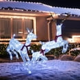 thumbnail image 2 of Costway 3 PCS Christmas Lighted Reindeer Family Set with 255 Cold White LED Lights Stakes, 2 of 10