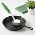 thumbnail image 4 of Scrubber with Handle,Steel Wool Scrubber for Cleaning Dishes,Metal Sponges for Pots,Sink,Pans,Grills 2ps, 4 of 6