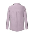 thumbnail image 6 of purcolt Women's Plus Size Button Down Shirts Long Sleeve Collared Casual Shirts Office Work Business Classic Blouse Tops, 6 of 6