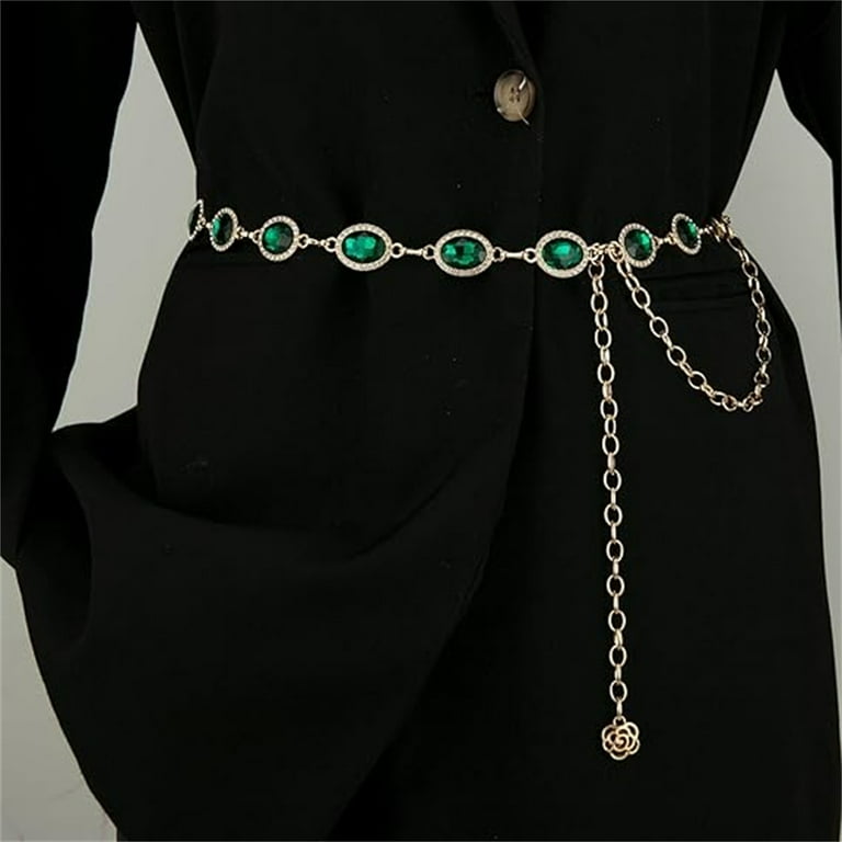 Topboutique Chain Belt Women Metal Waist Belt Green Metal Link Western  Cowgirl Turquoise Chain Belt for Dress Emerald Adjustable Chunky Belt  Chain,1 Pc - Walmart.com