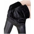 thumbnail image 1 of Leggings de imitación de cuero de cintura alta para mujer: pantalones elásticos de cuero sintético, diseño informal liso, cintura elástica, aptos para deporte y uso diario, 1 of 8