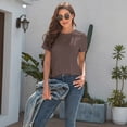 thumbnail image 4 of CURBODO Basic T Shirt for Women UPF50+ Sun Protection Summer Short Sleeve Tops - Solid Color Casual Loose Fit Crew Neck Plain Tee (S-2XL), 4 of 8