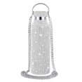 thumbnail image 1 of Bling Water Bottle Silver Rhinestone Glitter Bottle with Chain 500ml, 1 of 5