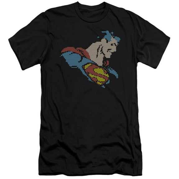 DC Comics Lite Brite Superman S/S Adult 30/1 T-Shirt Black